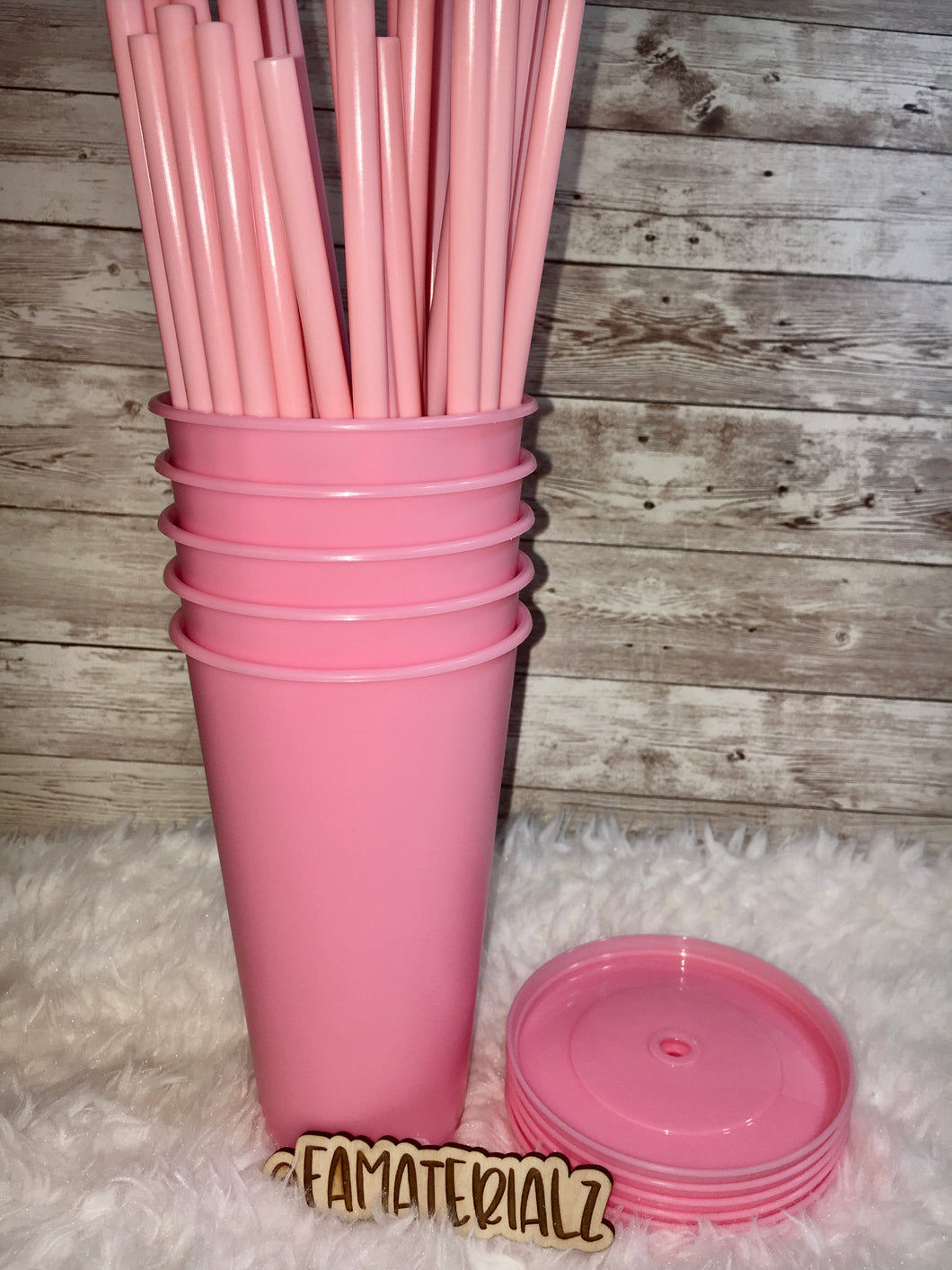 24oz Pink Plastic cups (Set of 5)