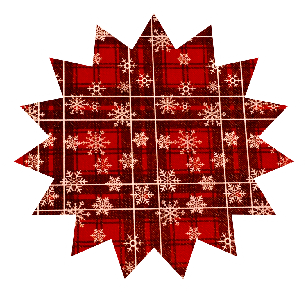 Red snowflakes Faux Leather